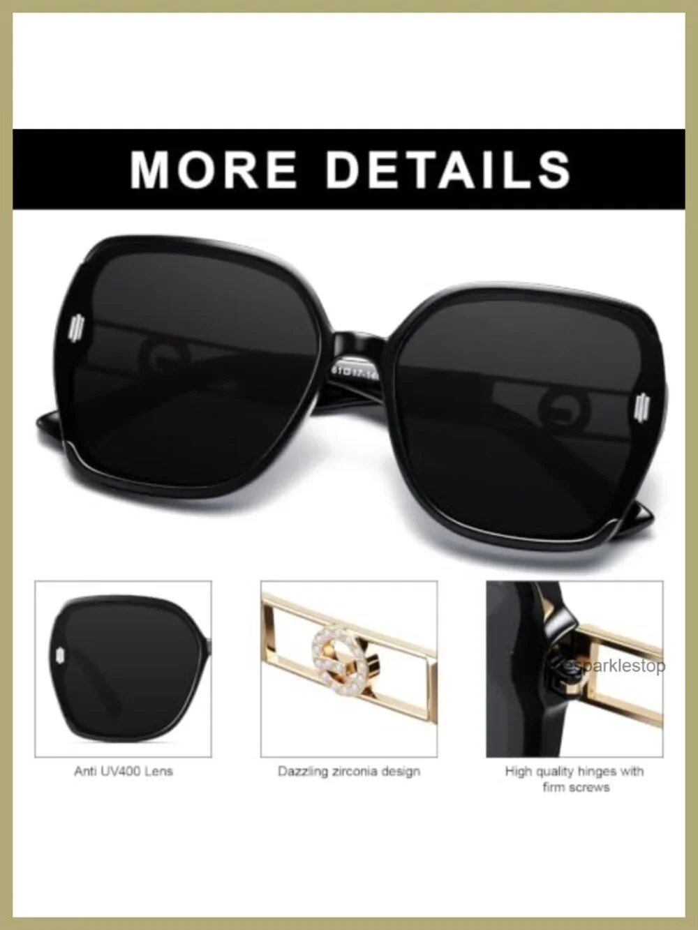 Oversized Square Sunglasses 3-Pack UV Protection for Women Retro Trendy